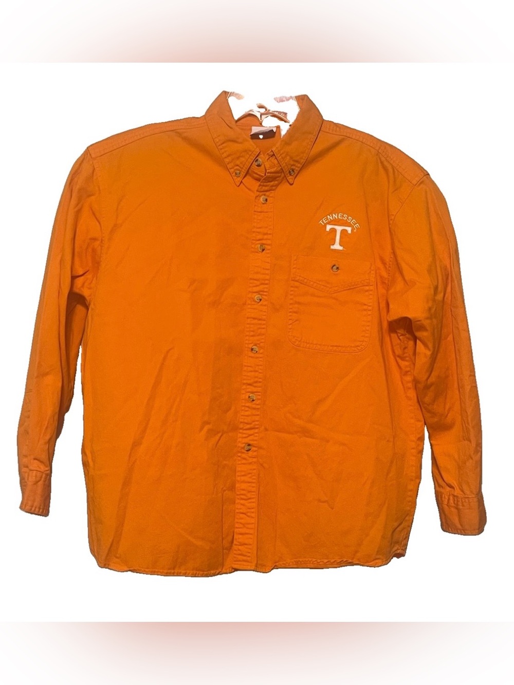 Collegiate Button Down Shirt Mens Medium Orange University of Tennessee UT VOLS